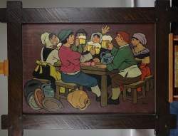 Tableau: 2 HSP -Scène de cabaret- signés CHADER pseudo DERBAUDRENGHIEN Charles