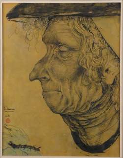 Tableau dessin à l'encre - La Chenille - signé EEKMAN Nikolaas Mathijs