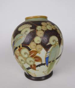 Céramique : Vase en faïence KERAMIS Boch 1927 D1130 F721 ADF atelier CATTEAU Charles