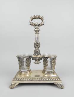 Argenterie : huilier vinaigrier en argent poinçon belge