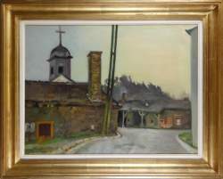 Tableau HST - Route vers Libramont - signé HOWET Marie