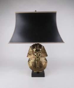 Luminaire : Lampe vintage attribué à la Maison CHARLES - Pharaon - en laiton doré