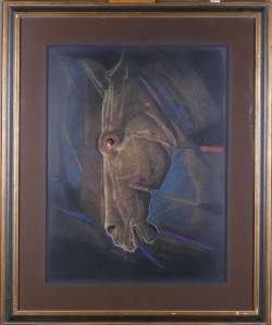 Estampe : Sérigraphie rehaussée à la main - L'Estrille - N° 1/20 signé LANDUYT Octave