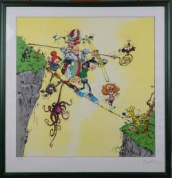 BD : Sérigraphie Gaston - Le Trombone illustré - N° 145/199 signé FRANQUIN André