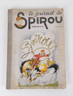 BD : Le Journal de Spirou (Bon état , déchirures) , Album in - folio N° 8 du 06/03/1941 au 17/07/1941