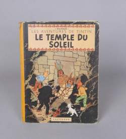 BD : Les aventures de TINTIN Hergé éd CASTERMAN : Le temple du soleil EO B3 1949 (État correct , beaux 1er et 2e plat , désolidarisé , déchir , usur , p47 mv état)