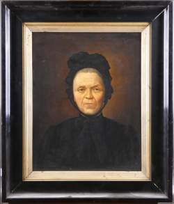 Tableau HST - Portrait d'une dame âgée - daté 1906 signé A.A.Borvez ?