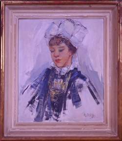 Tableau HSP - Bretonne - signé STEKKE Marguerite