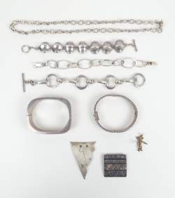 Bijou : Lot de bijoux en argent dont poinçons MEXICO