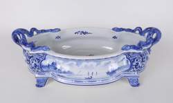 Céramique : Jardinière en faïence Boch Keramis Chambre des peintres Monogrammé MG GUILLAUME Mathias