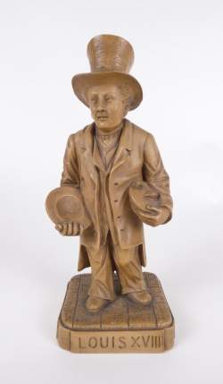 Céramique : Terre cuite Delhaie Xavier dit Louis XVIII restaurateur de porcelaine de Tournai attribué à Arthur LE TOREY H : 28cm