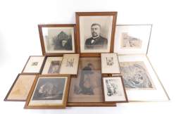 Estampe : Important lot d'eaux - fortes , lithographies.(18pcs) de différents artistes dont : Rembrandt , Buisseret , Gillis , Greuse , Arnould , Craco.