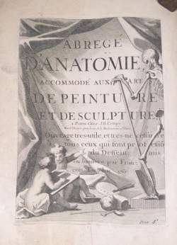 Livres : Abrégé d'anatomie de 1760 de TORTEBAT François in - folio , 13ff de 10 planches anatomiques (pt déchirures , taches)