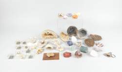 Collection : Lot de minéraux bruts dont géode , quartz , septaria (acc) , améthyste , .(39pcs)