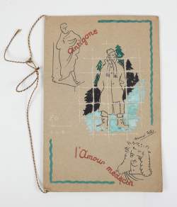 Objet : Pochette dessinée à la main signé GILLIS Marcel