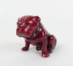 Céramique: -Bulldog- en faience ROYAL DOULTON glaçure rouge NOKE Charles John