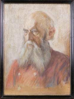 Tableau: dessin fusain -Léopold- daté 1920 signé VANDER POORTEN Valery