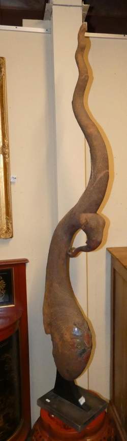 Asiatique: Chafa Thaïlande 19eS en bois avec traces d'ornement élément architect