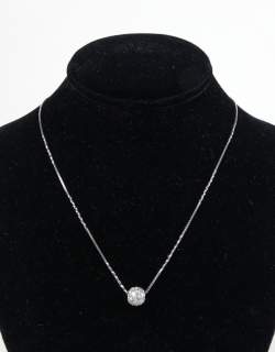 Bijou: Collier/chaîne et pendentif en or blanc 18K serti de pierres incolores P: