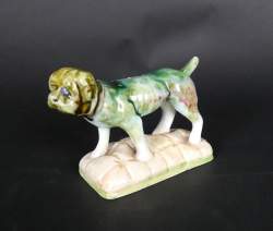 Céramique: Porte cure-dents ancien en faïence (egr) de SARGADELOS -Chien- 9x15x6