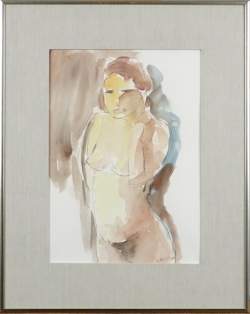 Tableau: Aquarelle -Femme nue- signé FIEVET Pierre
