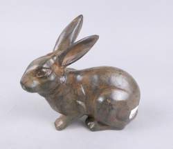 Sculpture : Bronze patine brune - Lapin - signé d'après CHENET Pierre