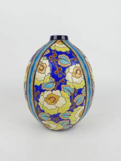 Céramique : Vase en faïence et émaux cloisonnés BOCH Frères LaLouvière D.2813