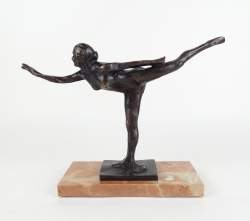 Sculpture d'après DEGAS Edgar en Bronze -Petite Arabesque- fondeur Ebano