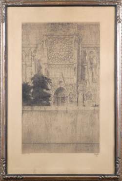 Estampe : Eau - forte - Notre Dame de Paris - n° 37/60 signé DE BRUYCKER Jules