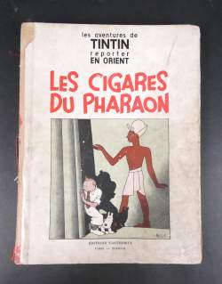 BD : Hergé Les aventures de TINTIN reporter en Orient EO 1934 (ds l'état , int frais) - Les Cigares du Pharaon - P6 édition Casterman assez petit , Paris Tournai beaucoup plus peti