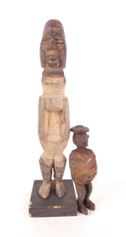 Africain : 2 fétiches Teke , Congo