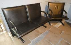 Meuble: canapé et fauteuil en cuir VOGTHERR Burkhard