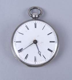 Bijou: Montre de gousset à coq en argent mvt à clef signé H.LARESCHE 1er cours d