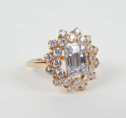 Bijou: Bague en or jaune 18K sertie de diamants pour env. 1,22cts P: 4,3g TDD: 5