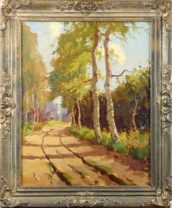 Tableau HST-Sous bois- signé WARMENHOVEN S. 50x40cm cadre destyle doré