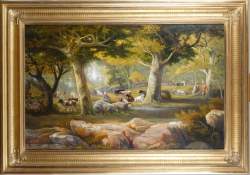 Tableau HST -Scène champetre- signé NUMANS Auguste
