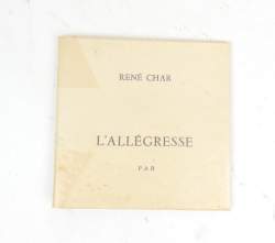 Livre : Petit livre - L'ALLEGRESSE - dédicacé par CHAR René