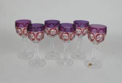 Verrerie : 6 verres en cristal taillé - Bleikristall - Allemagne