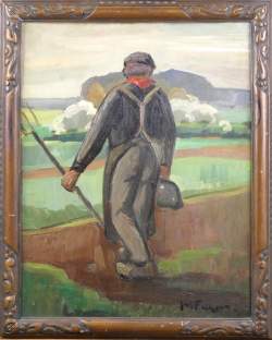 Tableau HSP - Le Paysan - signé FICHER Julien