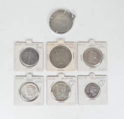 Collection : 7 pièces de monnaie en argent