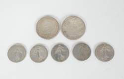 Collection de pièces de monnaie : 7 pièces en argent