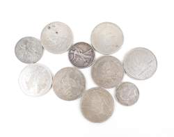 Collection : Lot de pièces de monnaie en argent (10pcs) dont 7 pièces des Jeux Olympiques 1991 en argent 900