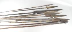 Africain : Lot de lances d'ethnographies diverses (+/ - 12pcs)