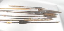 Africain : Lot de lances d'ethnographies diverses (+/ - 12pcs)