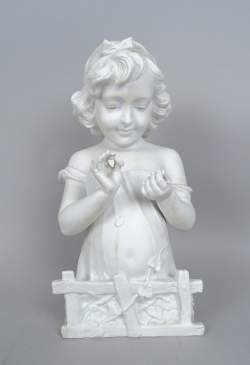 Sculpture -Buste de jeune fille- (écl) signé DE RANIERI Aristide