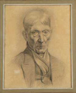 Dessin -Portrait d'Homme- daté 1940 signé IMBO Yvon