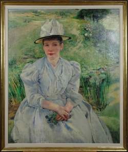 Tableau HST doublé -Portrait de jeune femme- 1891 signé FREDERIC Léon