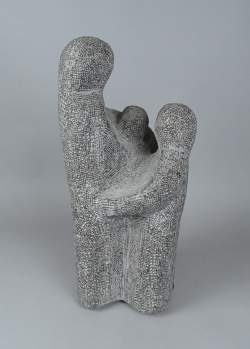 Sculpture : pierre de Soignies - Accolade - monogrammé AB BETH Arnould