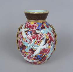 Céramique : vase Art Déco en émaux cloisonnés BOCH attribué à CHEVALLIER Raymond