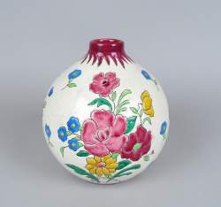 Céramique : vase en émaux cloisonnés et craquelés KERAMIS La Louvière